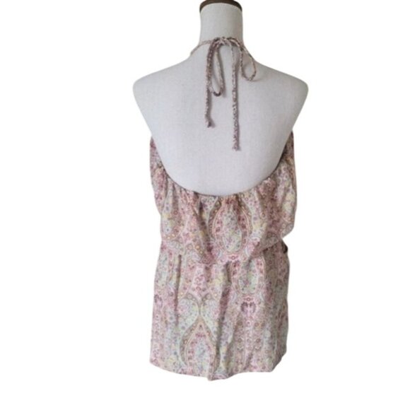 Zara Woman Paisley Silk Ruffle Dress size large Boho Chic Summer Style - Picture 2 of 8